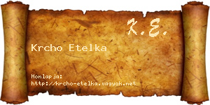 Krcho Etelka névjegykártya